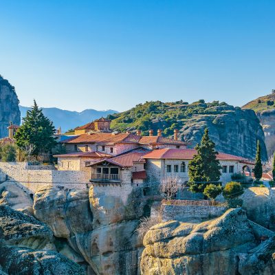 Meteora monasteries on UNESCO cliffs in Greece