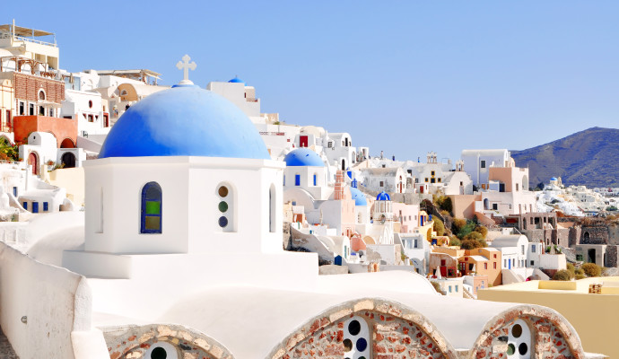 Santorini Oia sunset caldera Greece
