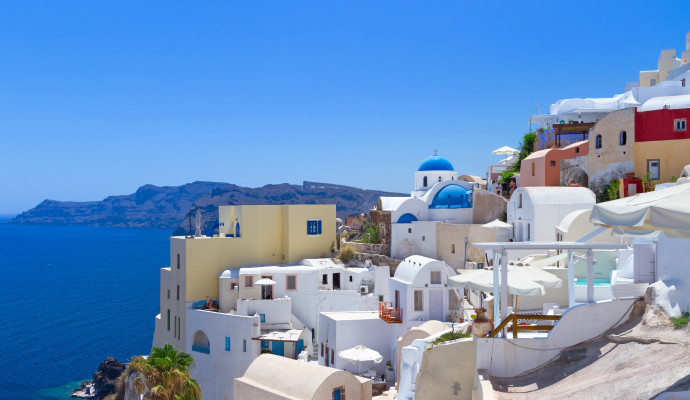 Santorini Oia sunset caldera Greece