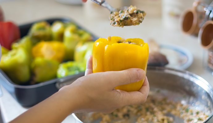 The Traditional Greek Recipe of Gemista or Yemista Stuffed Peppers