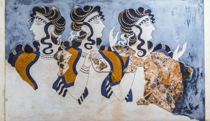 Heraklion Crete Greece "ladies in Blue"