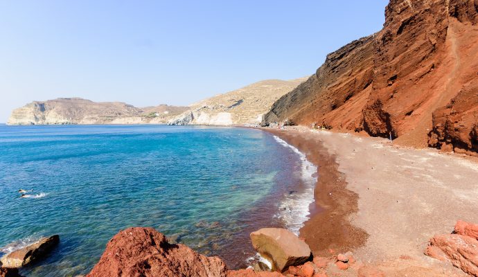 Santorini Red Beach landscape near Akrotiri Greece