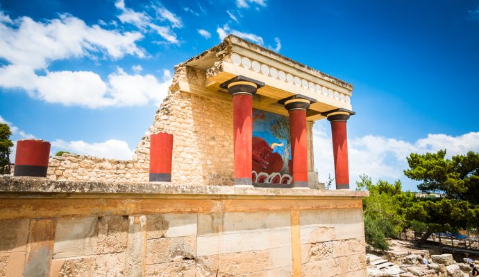 KnossosPalace Crete Island Greece. Detail of Ancient Ruins.
