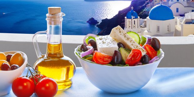Greek lunch in Santrini