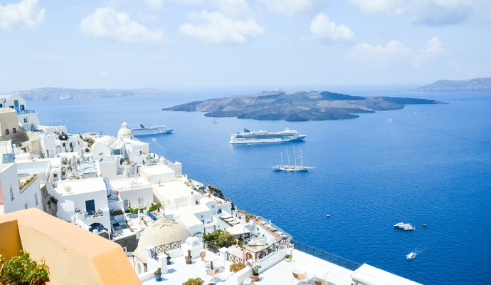 Beautiful View of the Sea from caldera santorini.