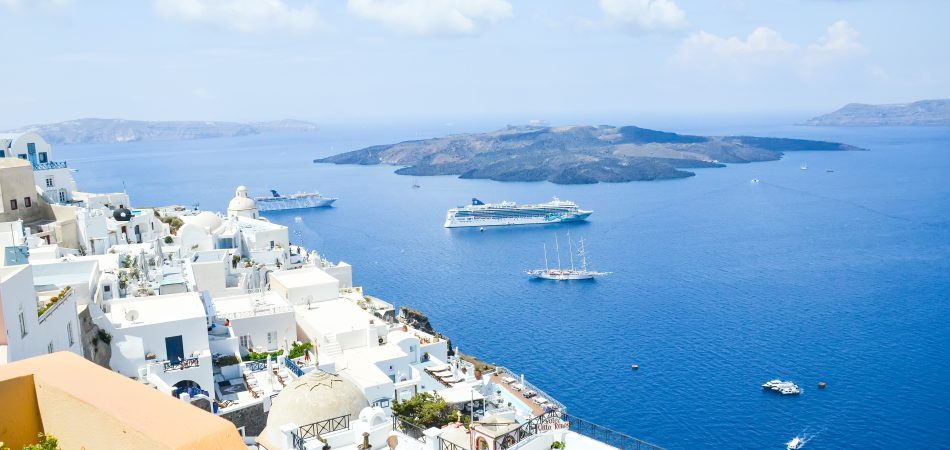 Beautiful View of the Sea from caldera santorini.