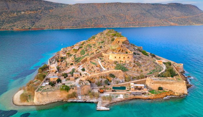 View οf τhe Ιsland οf Spinalonga Crete Greece.