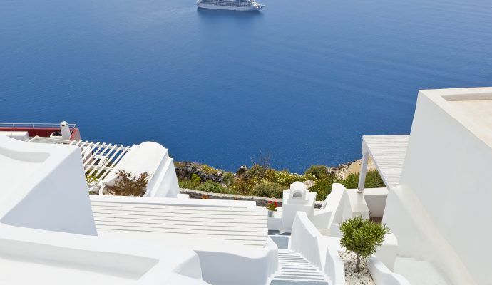 An image of Santorini island of Greece.